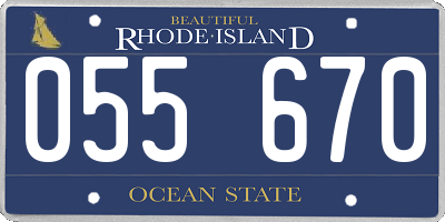RI license plate 055670