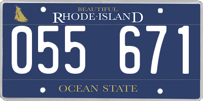 RI license plate 055671