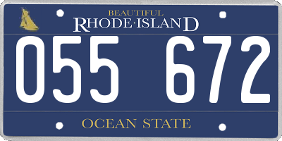RI license plate 055672