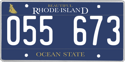 RI license plate 055673
