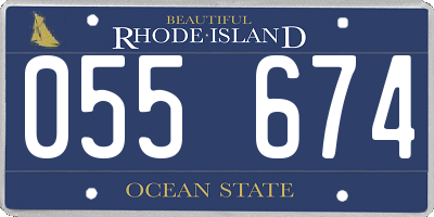 RI license plate 055674