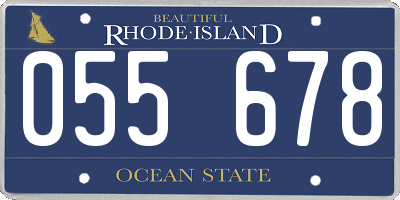 RI license plate 055678