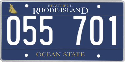 RI license plate 055701