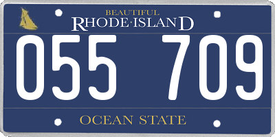 RI license plate 055709