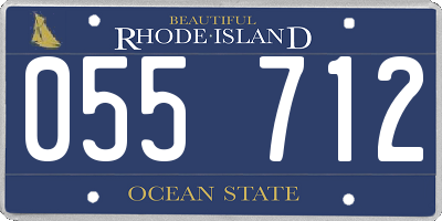 RI license plate 055712