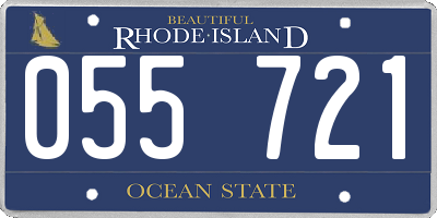 RI license plate 055721