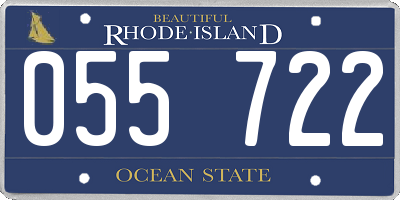 RI license plate 055722
