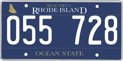 RI license plate 055728
