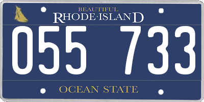 RI license plate 055733