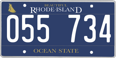 RI license plate 055734