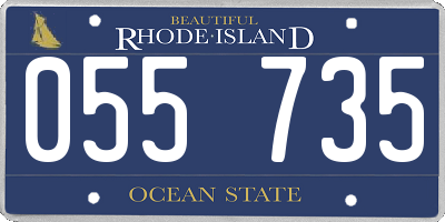 RI license plate 055735