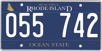 RI license plate 055742