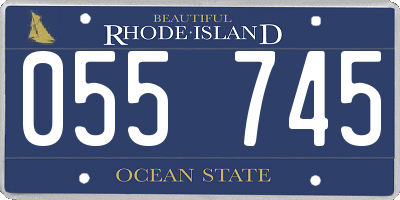 RI license plate 055745