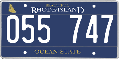 RI license plate 055747