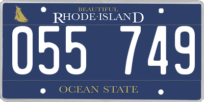 RI license plate 055749