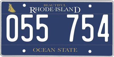 RI license plate 055754