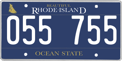 RI license plate 055755