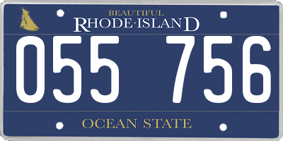 RI license plate 055756
