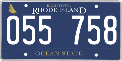 RI license plate 055758
