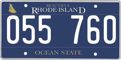 RI license plate 055760