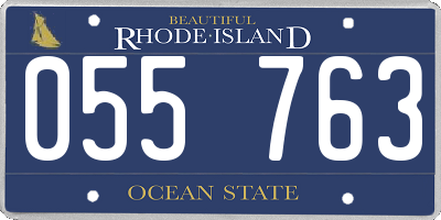 RI license plate 055763