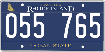 RI license plate 055765