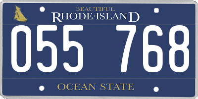 RI license plate 055768