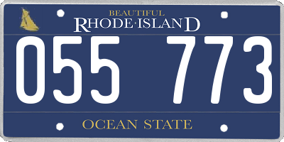 RI license plate 055773