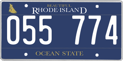 RI license plate 055774