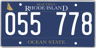 RI license plate 055778