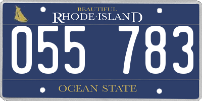 RI license plate 055783