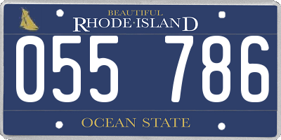 RI license plate 055786