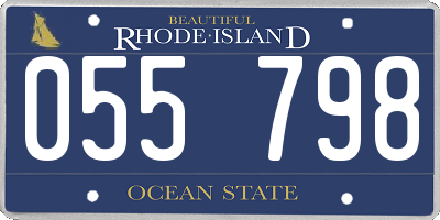 RI license plate 055798