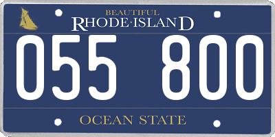 RI license plate 055800