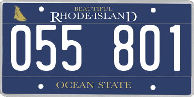 RI license plate 055801