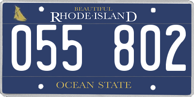RI license plate 055802