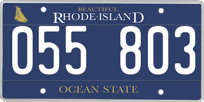 RI license plate 055803