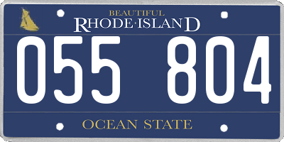RI license plate 055804
