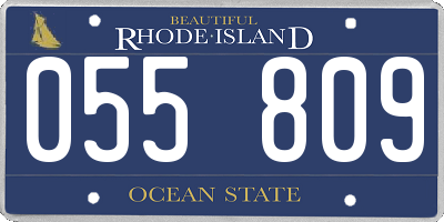 RI license plate 055809