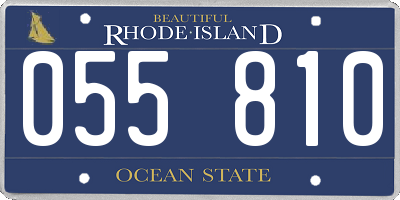 RI license plate 055810