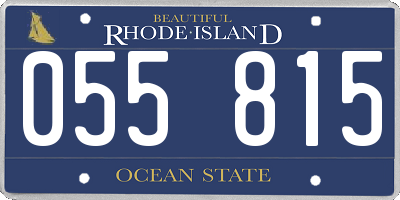 RI license plate 055815