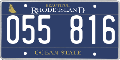 RI license plate 055816