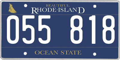 RI license plate 055818