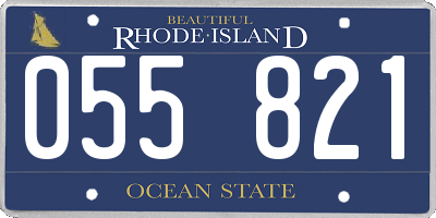 RI license plate 055821