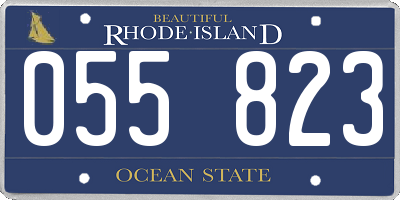 RI license plate 055823