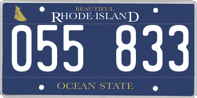 RI license plate 055833