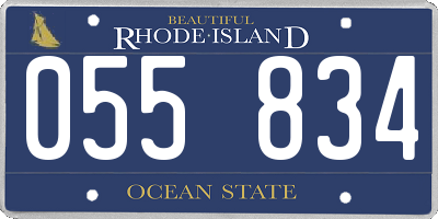 RI license plate 055834