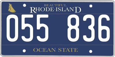RI license plate 055836
