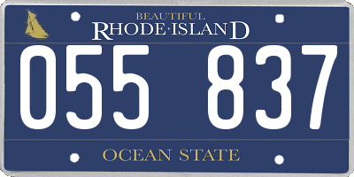 RI license plate 055837