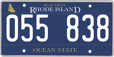 RI license plate 055838